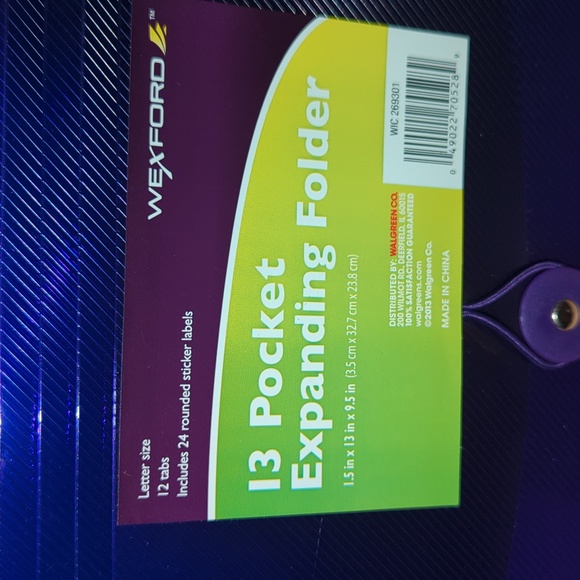 New 2 Letter Size 13 pocket expanding folders with tabs and labels 1.5x13x9.5in - Picture 3 of 5